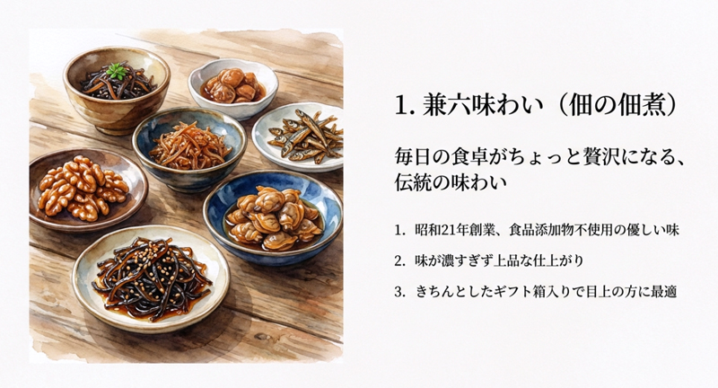 【佃の佃煮】兼六味わい