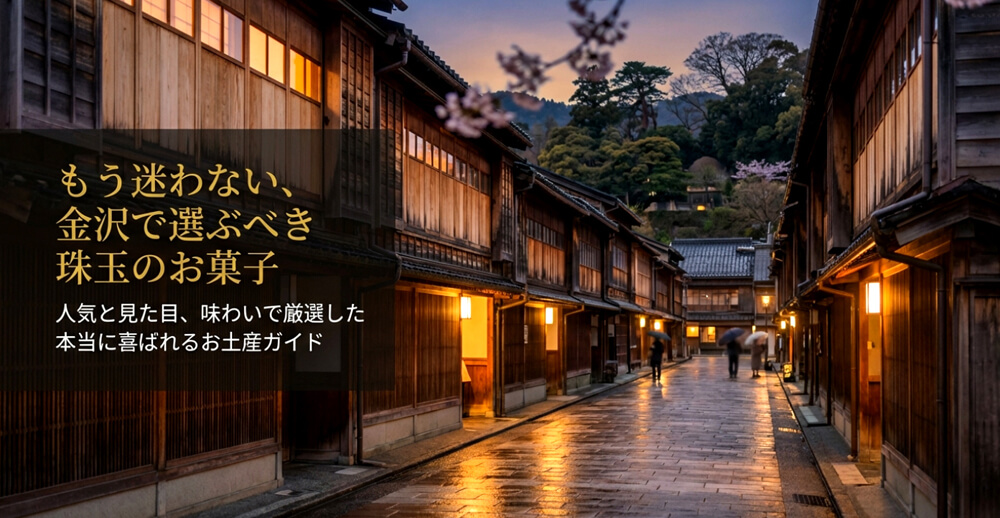 「金沢で選ぶべき珠玉のお菓子 本当に喜ばれるお土産ガイド」というタイトル