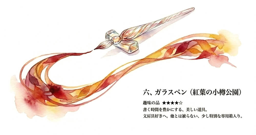 ガラスペン（紅葉の小樽公園）