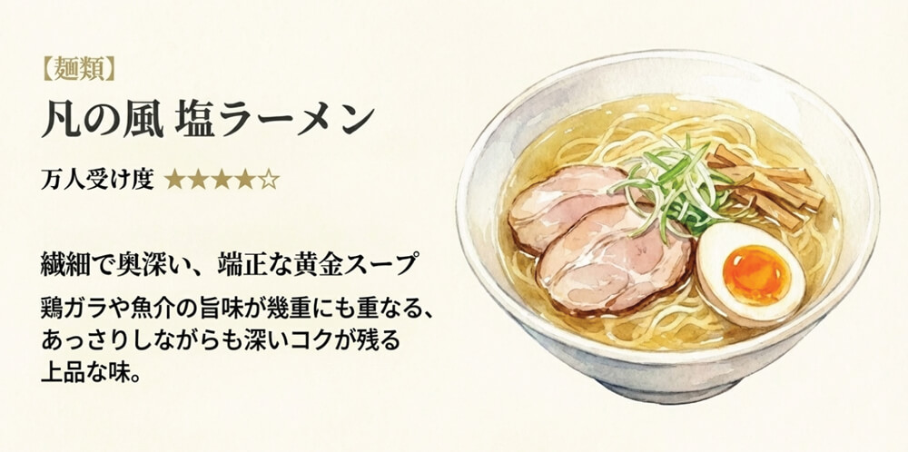 凡の風(ぼんのかぜ)塩ラーメン