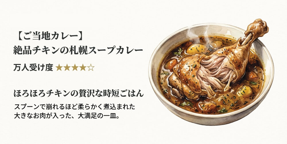 10. 絶品チキンの札幌スープカレー