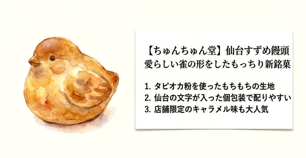 【ちゅんちゅん堂】仙台すずめ饅頭
