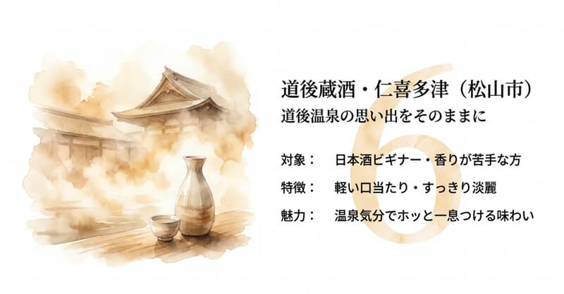 【水口酒造】道後蔵酒・仁喜多津（松山市）