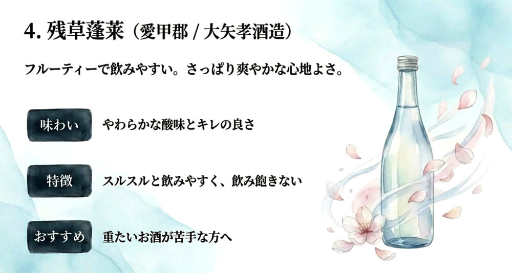【大矢孝酒造】残草蓬莱（愛甲郡）