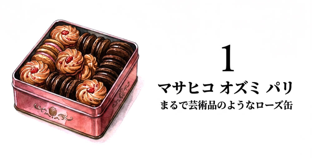 【Masahiko Ozumi Paris】ZABUTON ROSE / クッキー缶